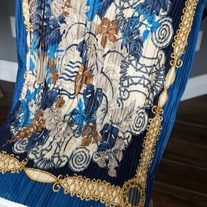 Celine Navy and Cream Floral Scarf